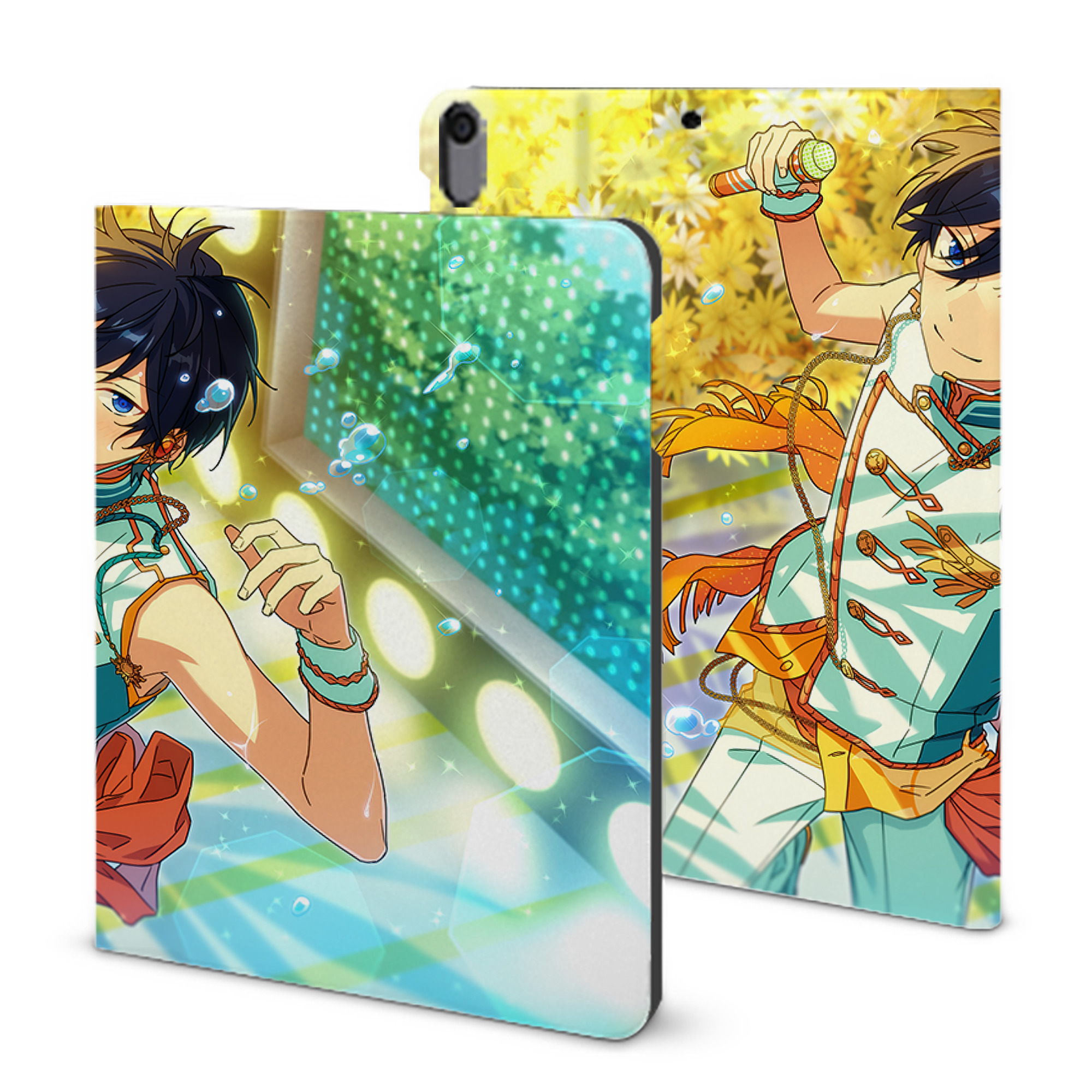 （画像用） あんさんぶるスターズ! Ensemble Stars IPad ケース ブック型 PUレザー TPU 耐衝撃 軽量 薄型 ペン収納なし 全面保護 IPad 各モデル対応